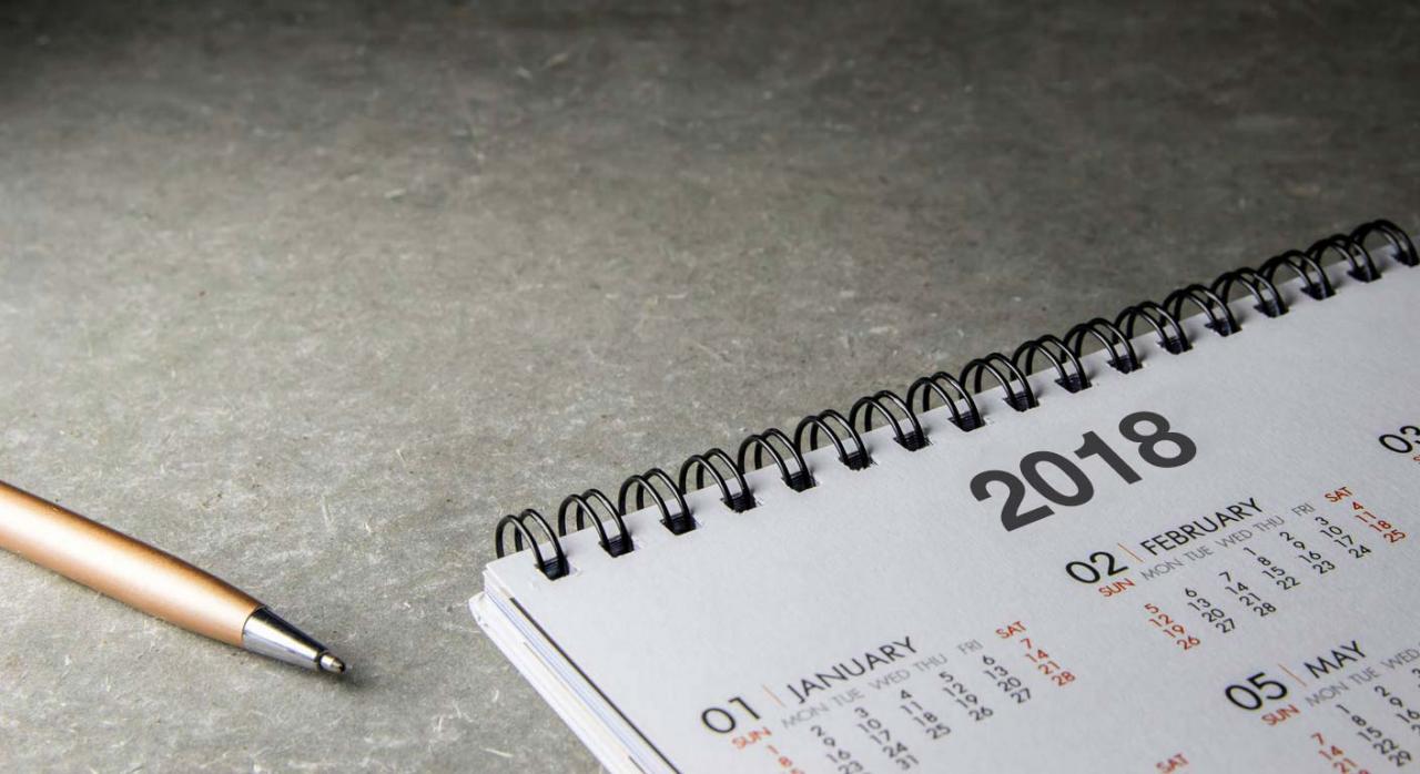 Guía del contribuyente y calendario 2018