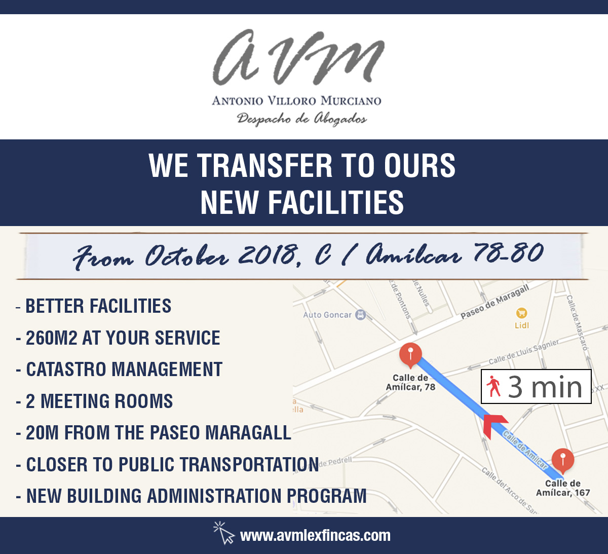We transfer to our new facilities in Amílcar 78-80